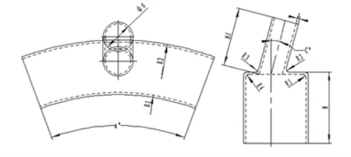 Wet-Molded Lead-Out Angle Rings technical drawing